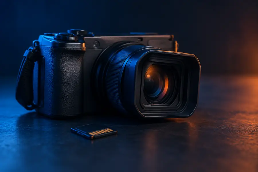 Soft camera and product scene used to illustrate a lower-detail source
