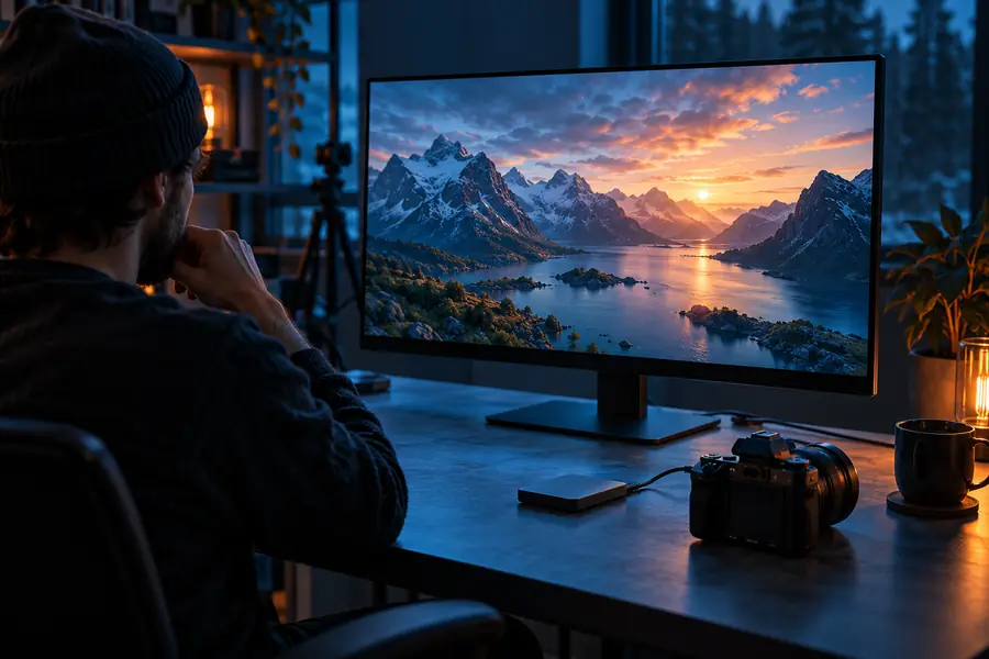 Sharper version of the camera and product scene used as a visual example