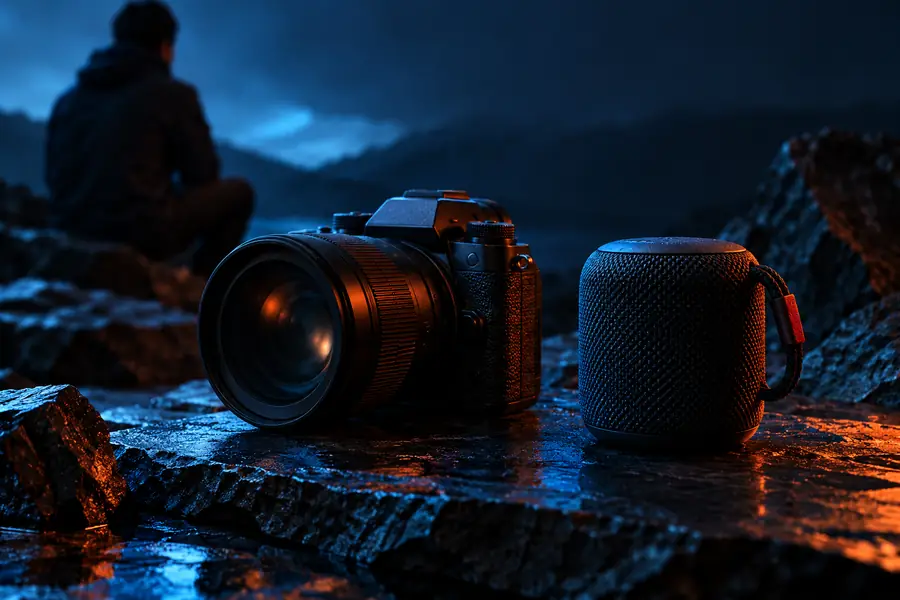 Soft-looking camera and product scene used to illustrate a lower-detail view